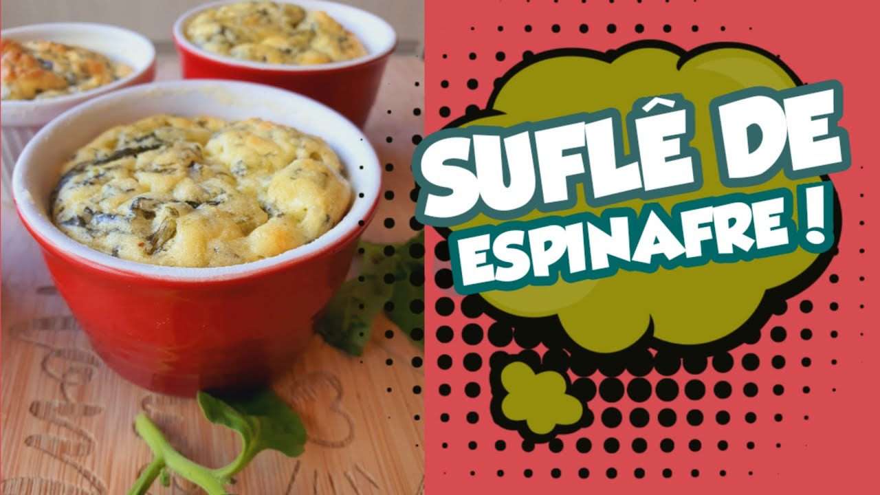 SUFLÊ DE ESPINAFRE! Receita no forno ou na Air Fryer! #receitas #recipe #fitness #saude #airfryer