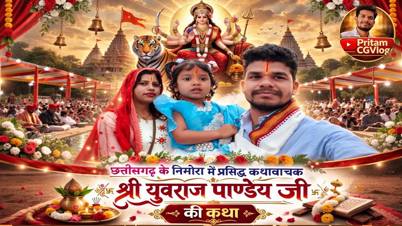 छत्तीसगढ़ के निमोरा में प्रसिद्ध कथावाचक Yuvraj Panday जी की कथा | Nimora Live 2026 | Bhakti Vlog