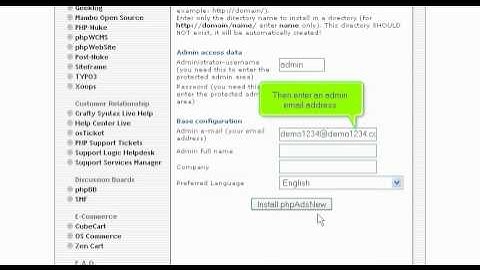 Installing phpAdsNew using Fantastico