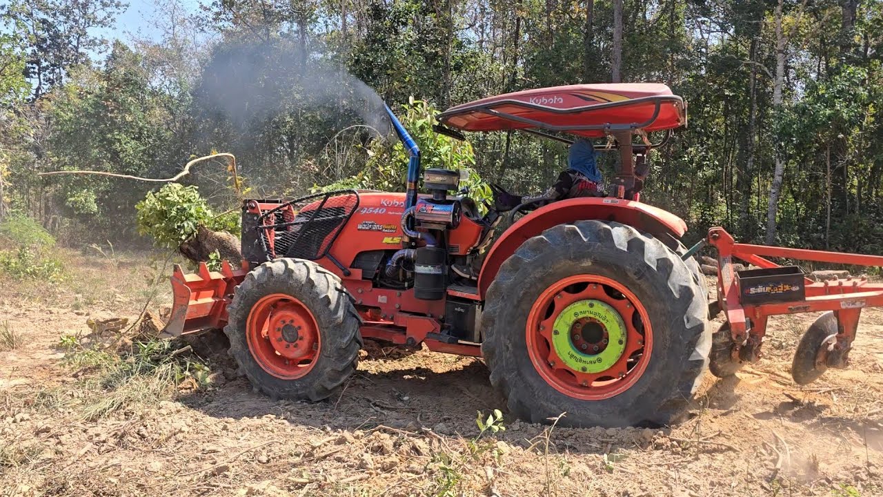 ภารกิจล้มตอ ของเจ้าkubota M9540 เวทเขียววันนี้