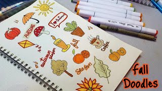 أشكال بسيطة لتزيين دفاتر المدرسة والجورنال (Fall Doodles)