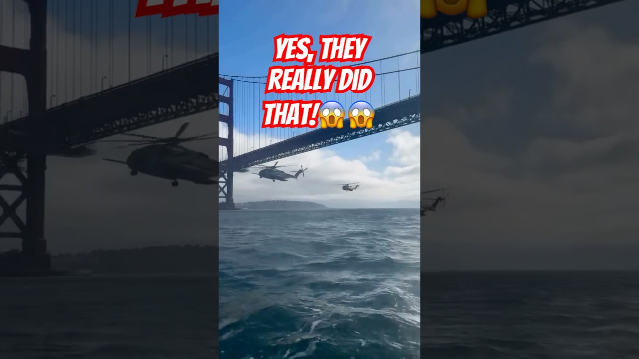🚁2 CH-53 Helicopters Fly UNDER Golden Gate Bridge in Wild Training Op—This Looks Unreal!