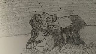Drawing Simba and Mufasa | The Lion King