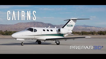 Prepar3D - Flight1 Cessna Citation Mustang  - Landing at Cairns - TrackIR