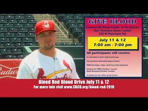 Ozarks blood drive schedule for July 31 - August 6