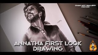 Annaatthe First Look Poster Drawing/ Superstar Rajinikanth drawing #thalaivar168 /Chan art gallery