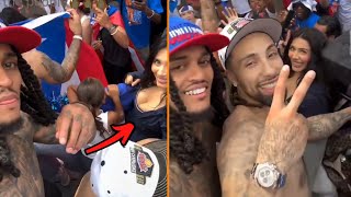 Jordan Clarkson & Jose Alvarado At The Puerto Rican Day Parade in NYC After Knicks Win Championship!