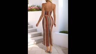 would you wear it?!printed-tube-top-midi-skirt-set #shop #online #dressed  link in the description 🔽