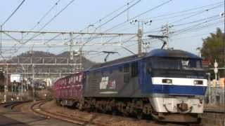 【EF67プッシュ！】高速貨物5070列車(吹)EF210-166+(広)EF67-104 八本松駅通過！
