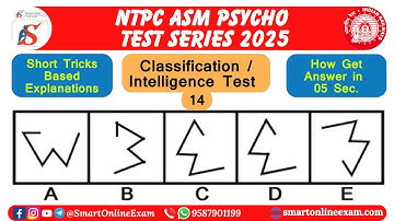 Classification Test | Intelligence Test 14 with Tricks and Detailed Solution | NTPC ASM Psycho Test
