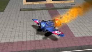 Mosquito on Fire in Front of Buildings 720p Lightwave3d