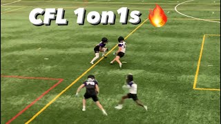 CFL combine wrs vs dbs Day 1| DBs won 🤯| #cfl #football #nfl #1on1s #wrvsdb