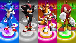 Sonic vs Shadow vs Tails vs Knuckles | Tiles Hop EDM Rush