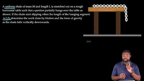 Determine the work done by friction and gravity  as a uniform chain slides over a table
