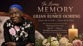 Memorial Service of Sister Lilian Eunice Ochieng | 02/13/1948 - 06/21/2026