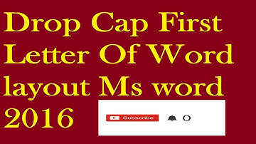 How to Insert Drop Cap | Microsoft Word 2016 Tutorial for beginner in Hindi urdu