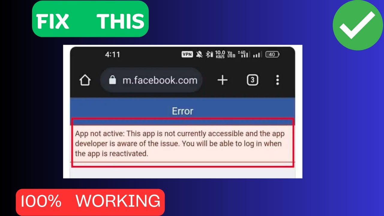 Error App not active This app is not accessible right now and the app  developer is aware of the issue You will be able to log in when the app is  reactivated｜TikTok