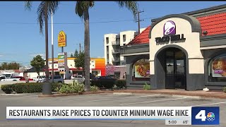 Los Angeles fast food restaurants raise prices to counter wage hike