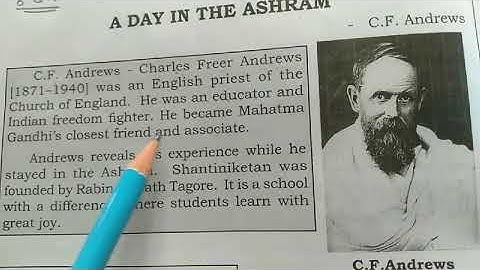 Class-8,Subject-English, Chapter-1,A Day in the Ashram Genius central school shakthinagar,DAVANGERE