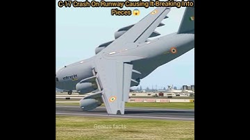Plane C-17 Crash On Runway Causing It Breaking Into Pieces 😱#shorts