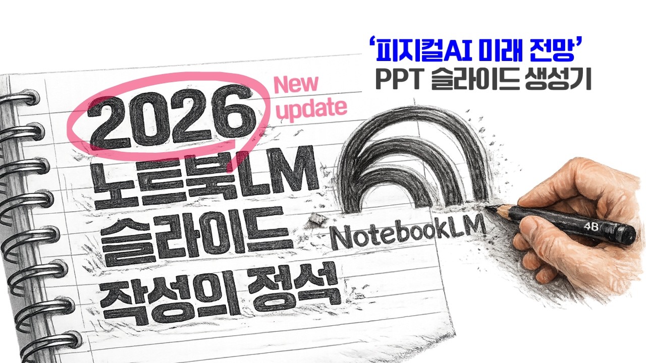 💻 2026 노트북LM 발표 슬라이드 작성 워크플로우 (피지컬 AI) 제미나이, 나노바나나2 , 구글 캔버스, 구글 슬라이드, PPT 연계 비즈니스 실무 노트북LM 무료 사용법