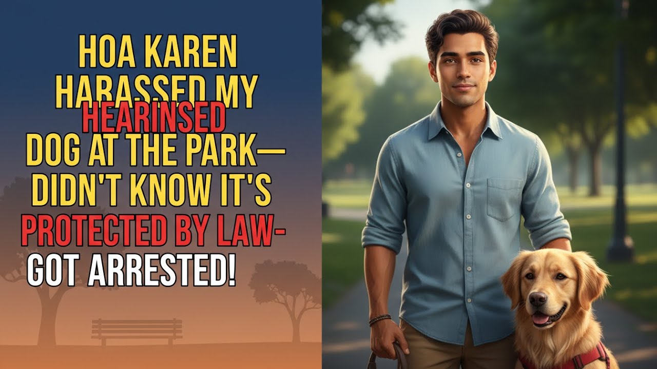 HOA KAREN HARASSED MY HEARING DOG AT THE PARK—DIDN’T KNOW IT’S PROTECTED BY LAW—GOT ARRESTED!