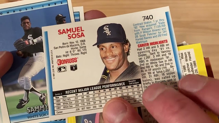 1989 sammy sosa baseball card value