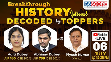 Breakthrough History Optional | Decoded by Toppers with Piyush Kumar