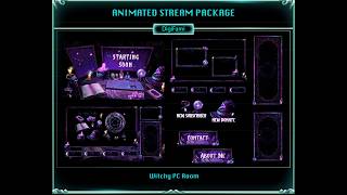 Witchy PC Desk Animated Twitch Stream Overlay Package
