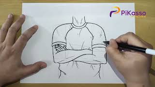 How to Draw a Crossed Arms Easy step by step