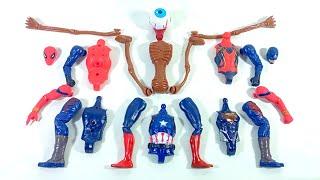 avengers superhero toys.. siren head vs captain america vs spiderman vs superman.. merakit mainan..