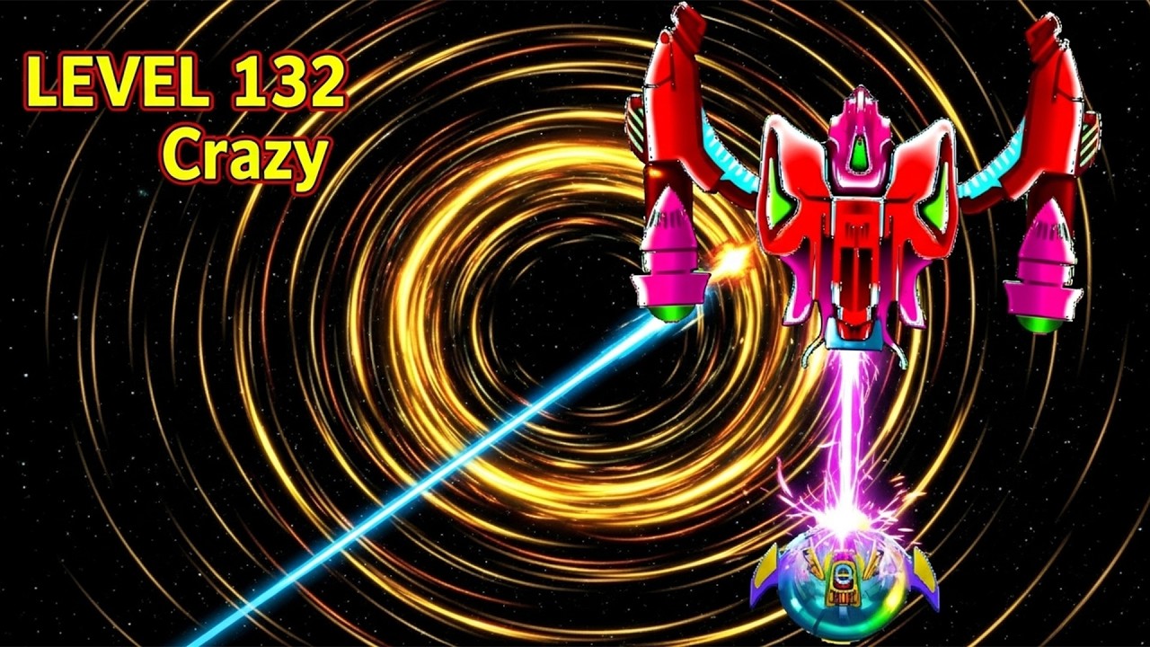 Campaign Level 132 Crazy | Boss Angry Red | Galaxy Attack - YouTube