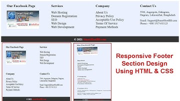 Responsive Footer Section Design Using HTML & CSS  ||  CSS3 Mobile Responsive Website Footer