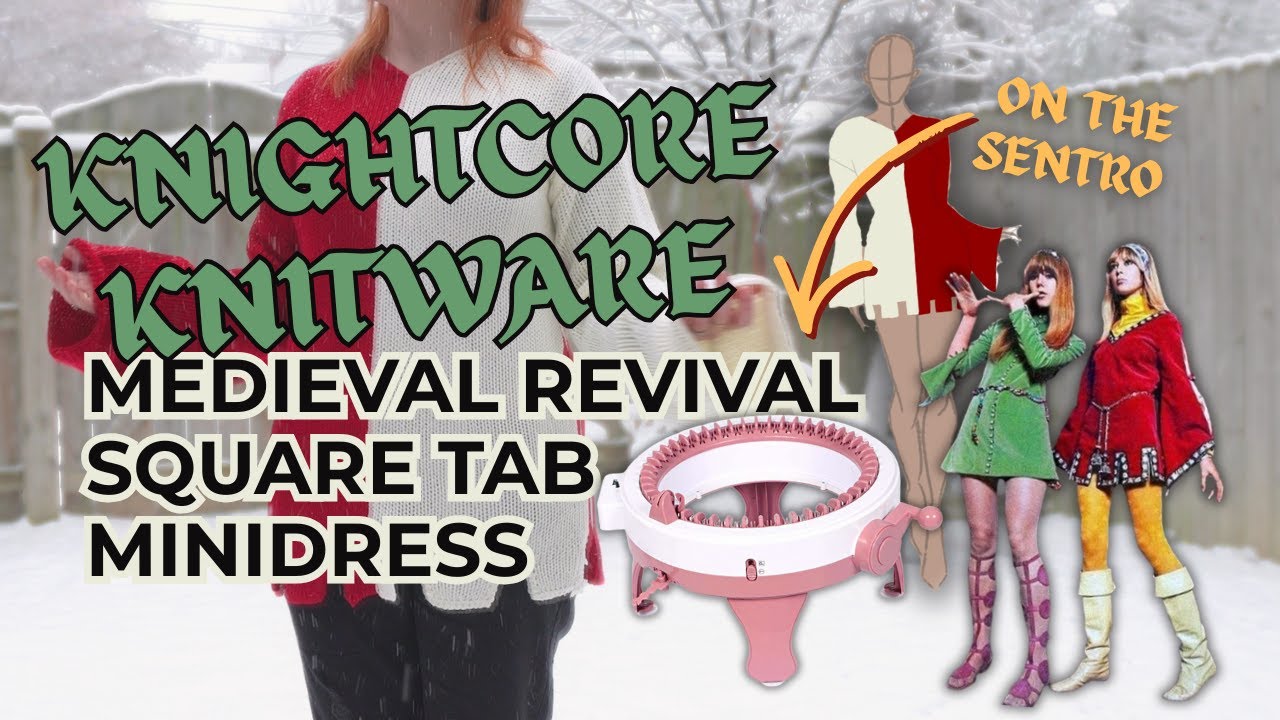 Вязаная одежда Knightcore 🛡️ Свяжите мини-платье в стиле средневекового возрождения с квадратными...