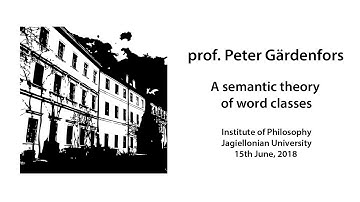 A semantic theory of word classes - Peter Gärdenfors