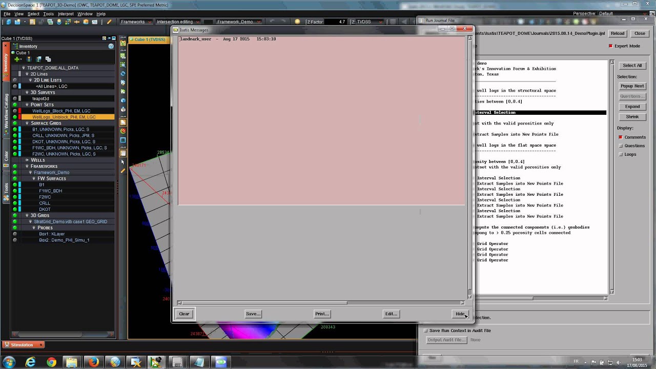 Landmark DecisionSpace® Geosciences - Geovariances Isatis Plug-in | Pointset export to Isatis