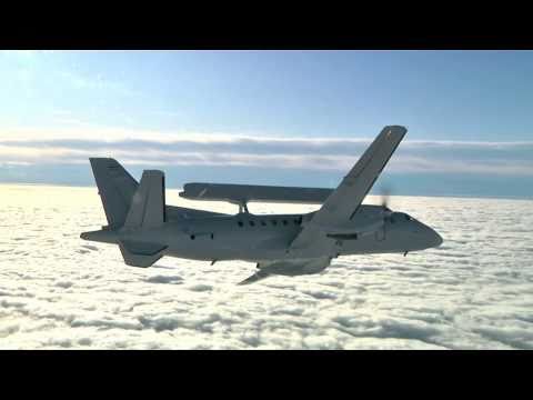 Saab 340 AEW & C in Flight [HD]