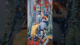krishnavataram ,  Radha and Krishna are swinging together on a swing, radha krishna prem lila