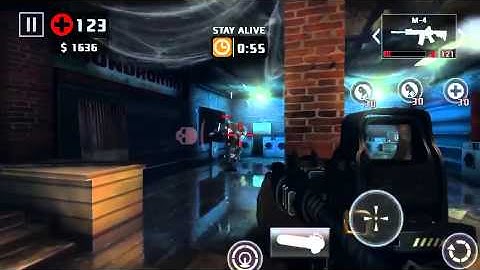 Dead trigger 2 fn2000 & m4 level 57 gameplay iOS on hard TDU 50+