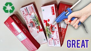 Diy Organizer From Empty Cardboard Boxes Cardboard Box Idea Storage Box