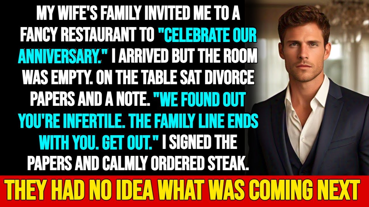 My Wife Served Me Divorce Papers at Our Anniversary—Then I Signed Them and Ordered Steak Like a Boss