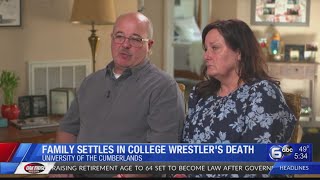 Family settles in college wrestler's death