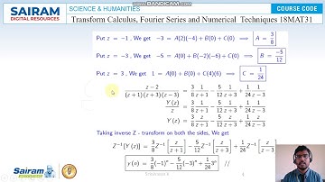 LECTURE VIDEO_18MAT31_MODULE 3_ TO SOLVE THE DIFFERENCE EQN USING Z-TRANSFORM_ SRINIVASAN K