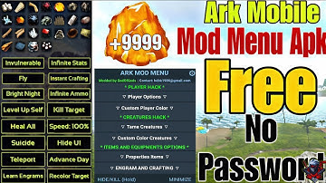 Ark Mobile 2.0.29 Mod Menu apk || Mod🥵Unlimited Amber 💸 No Password🔓