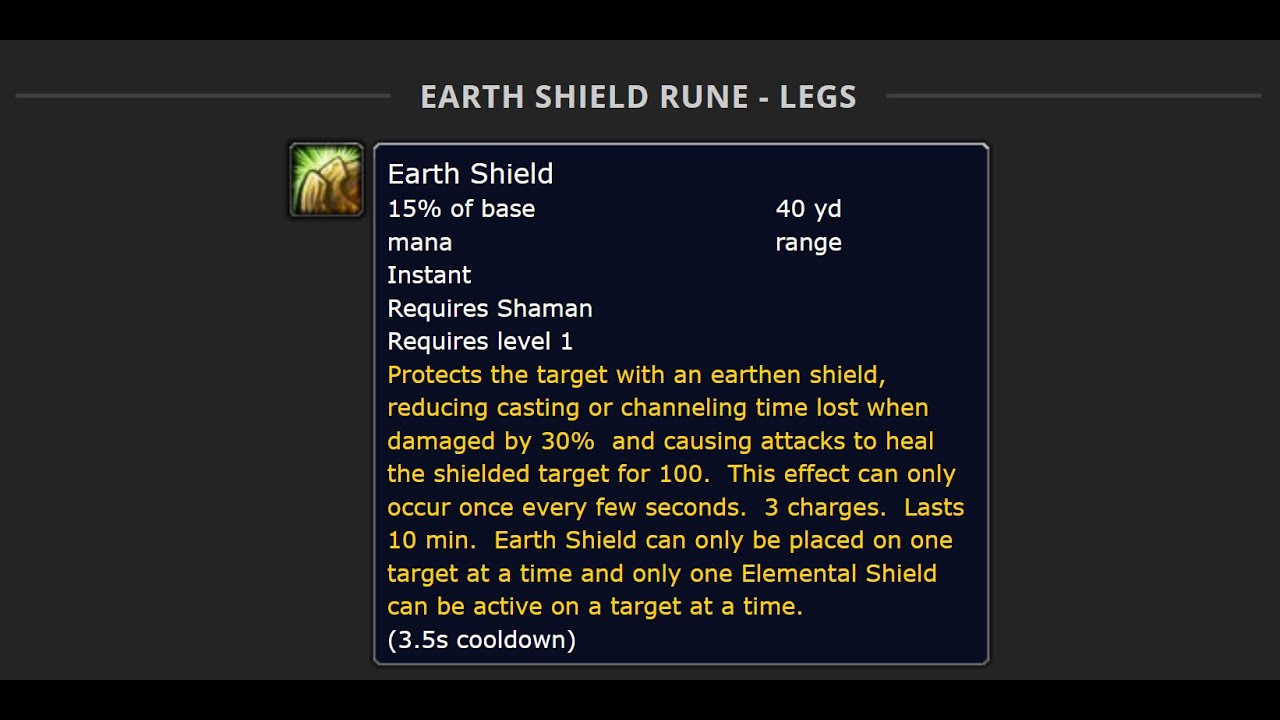 How to get Earth Shield rune / Щит земли WoW SoD Orc Shaman - YouTube