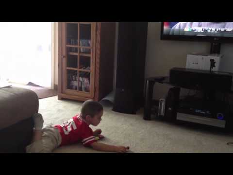 Johnny watching the SuperBowl
