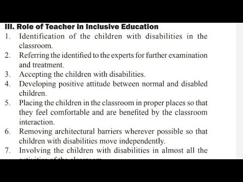 Role of teachers in inclusive education | saini learning classes - YouTube