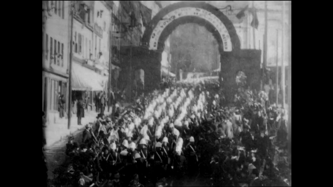 2nd Special Service Battalion, Canadian Infantry Parade (1899 Original Black & White Film)