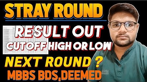 Stray Vacancy Round Result Out l Cutoff High Or Low l Neet 2025 Stray Round Cutoff 2025 l Neet 2025