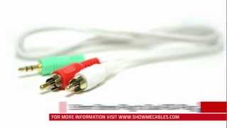 Triple RCA Male Plug M/M Audio Video AV Cable Cord Black 1.5M 5ft 3.5mm Stereo Plug to Dual RCA Plug